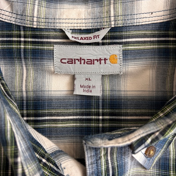Carhartt men’s plaid button down size XL - Picture 6 of 8